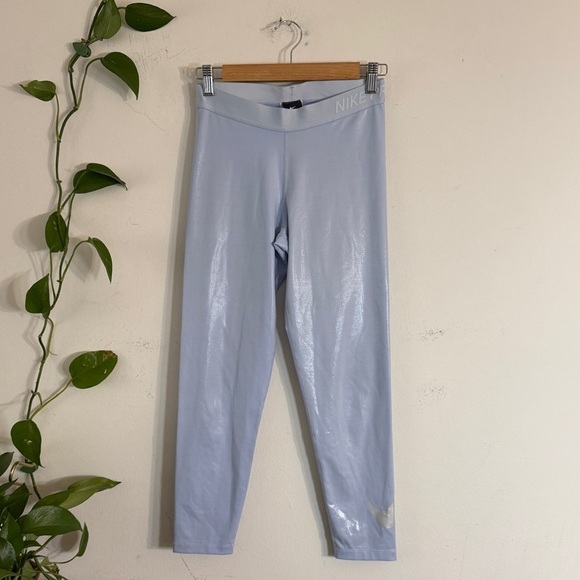 Nike Pro Light Blue Shimmer Leggings - Picture 3 of 8